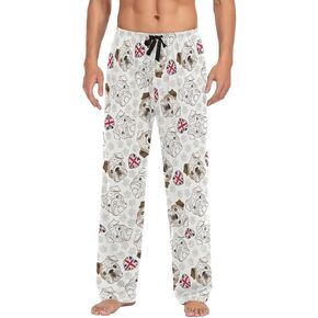 JUDIAN English Bulldog Men's Pajama Bottoms Soft Sleep Pant with Pockets Sleep Pj Lounge Pants for Men