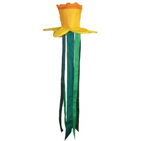 In the Breeze 5227 — Iris Windtail — Colorful 3D Purple Flower Windsock with Flowing Tails