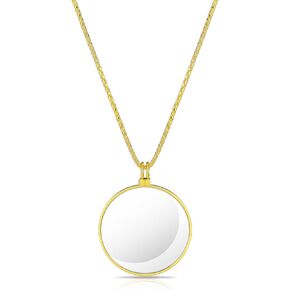 2 Colors 5X Magnifier Monocle Lens Necklace Magnifying Glass loupe on Chain Vintage Magnifying Pendant Necklace with 1.7 Inch Diameter Glass Lens for Reading Newspaper Map,Jewelry,Crafts Needlework