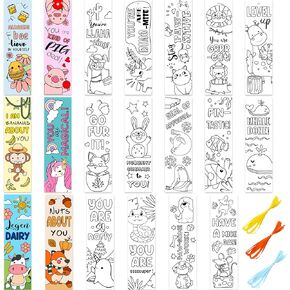 Mother's Day Color Your Own Bookmarks for Kids -120Pcs Happy Mother's Day DIY Coloring Bulk Blank Bookmark Classroom Art Craft Supplies for Students Sunday School Holiday Party Reward Goodie Fillers