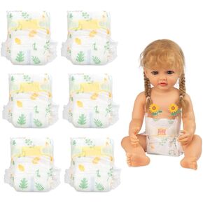 6 Pieces Sets Reborn Baby Doll Diapers Washable and Reusable for 18-22 Inch Reborn Baby Dolls Clothes Accessories Girls Boys Cloth Diapers