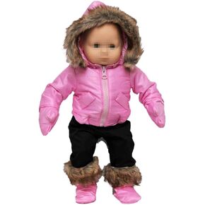 The Queen's Treasures 15 Inch Doll Clothes Designed for Use with Bitty Baby Dolls, Pink Snow Suit Jacket, Pants, Mittens and Boots, Compatible with American Girl's Bitty Baby Twins