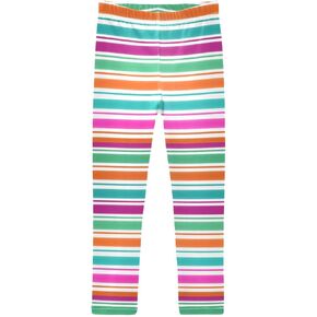 Dussdil Colorful Striped Straight Lines Girl's Leggings for Kids Toddler Girls Sweatpants Legging Pants Ballet Tights
