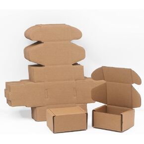 3.1"x 1.5"x 2.5" Extra Small Shipping Boxes, Brown Kraft Corrugated Cardboard Mailer Boxes, Recycable and Crush Resistant（20 Pack）