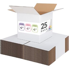 Mat Board Center, 8x8x8 Inches Shipping Boxes for Mailing Moving Packaging, 25 Pack Corrugated Cardboard Boxes for Small Business, Kraft