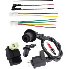GY6 High-Performance Racing Ignition Coil Kit With 6-pinIgnition Controller, 3-Electrode A7TC Spark Plug,Suitable For GY6 ATV 49cc 50cc 125cc 150cc 139QMB QMJ QMI157 Ignition CoilIdeal Choice(Black)