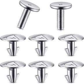 8 PCS Automotive Engine Cover Pin Screws Set, Lower Engine Radiator Splash Guard Hardware Screw Bolts, 90674-TY2-A01 Fastening Accessories, Compatible with Honda Civic, Accord, CRV (Silver)