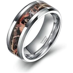 6 مللي متر 8 مللي متر العصابات الزفاف كامو للرجال النساء الصيد خواتم كربيد التنغستن الراحة تناسب حجم 5-13 in Kuwait