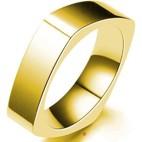 Jude Jewelers Stainless Steel Square Shaped Classic Simple Plain Wedding Band Ring
