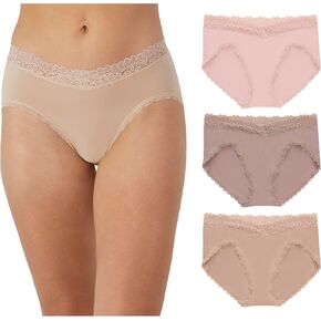 Maidenform Women's Microfiber Underwear, Mid-Rise Bikini Panties, 3-Pack