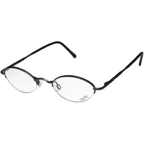 Enjoy 1701 Mens/Womens Oval Half-rim Spring Hinges Half-rimless Trendy Hip Eyeglasses/Spectacles (45-20-140, Greenish Gray/Navy)
