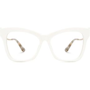 Zeelool Glasses Frame for Women, Butterfly Eyeglasses Eyewear Frame with Non-prescription Clear Lens & Metal Accents Elida