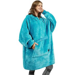 Catalonia Oversized Blanket Hoodie Sweatshirt, Wearable Sherpa Lounging Pullover for Adults Women Men