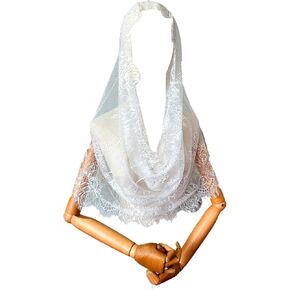 Spanish Lace Mantilla Veil, Vintage Inspired Infinity Shape, Triangle Head Covering