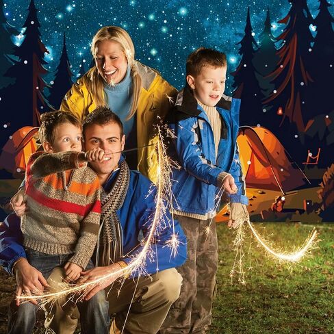 7X5FT Forest Scene Camping Backdrop, Photography Background for Children & Adults, Birthday Party Banner Decorations, Campfire Tent Photo Shoot Backdrop (Polyester) in Saudi Arabia