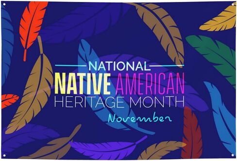 Native American Heritage Month Banner Festive Single Sided Printed Banner for Holiday Party Supplies Home Decoration 47x71in in Saudi Arabia
