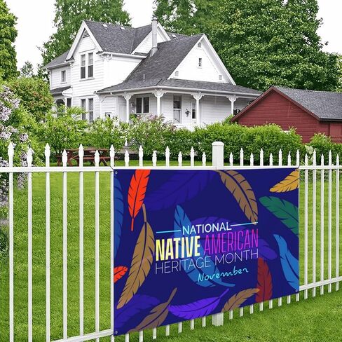 Native American Heritage Month Banner Festive Single Sided Printed Banner for Holiday Party Supplies Home Decoration 47x71in in Saudi Arabia