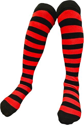 Colourful Baby World Girls' Rainbow Stripe Knee High Stripe Fancy Socks in Saudi Arabia