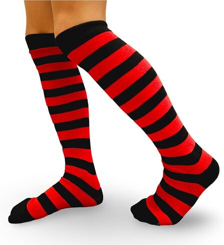 Colourful Baby World Girls' Rainbow Stripe Knee High Stripe Fancy Socks in Saudi Arabia