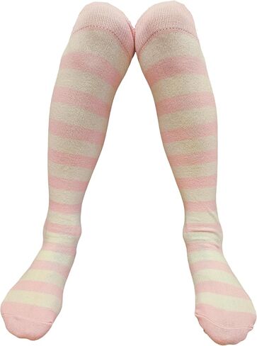 Colourful Baby World Girls' Rainbow Stripe Knee High Stripe Fancy Socks in Saudi Arabia
