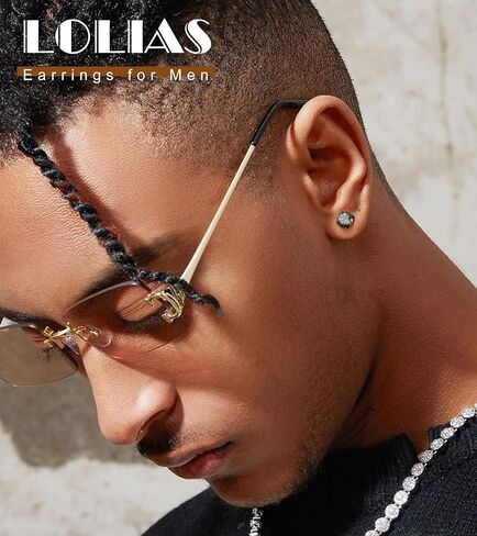 G23 Titanium Threadless Flat Back Earrings-Hypoallergenic 6A Cubic Zirconia Earrings Studs for Men-Trendy 20G Flatback Push Pin Cartilage Earring for Helix Tragus Piercing in Kuwait