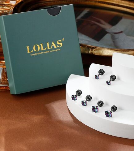 G23 Titanium Threadless Flat Back Earrings-Hypoallergenic 6A Cubic Zirconia Earrings Studs for Men-Trendy 20G Flatback Push Pin Cartilage Earring for Helix Tragus Piercing in Kuwait