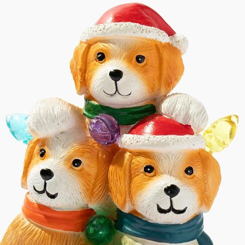 شجرة عيد الميلاد الصغيرة للكلاب من iHeartDogs - تمثال صغير مصنوع يدويًا من الراتنج لشجرة عيد الميلاد لتزيين الكلاب - يساعد على إطعام الكلاب المحتاجة in Kuwait