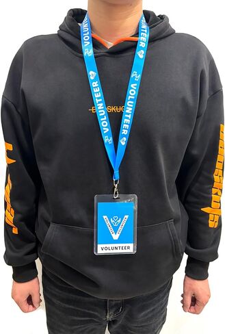 30 Pcs Volunteer Lanyards with ID Badges, Volunteer Identified Pass, Volunteer Badges with Plastic Card, Volunteer Name Tags for Volunteer Activities Events in Saudi Arabia