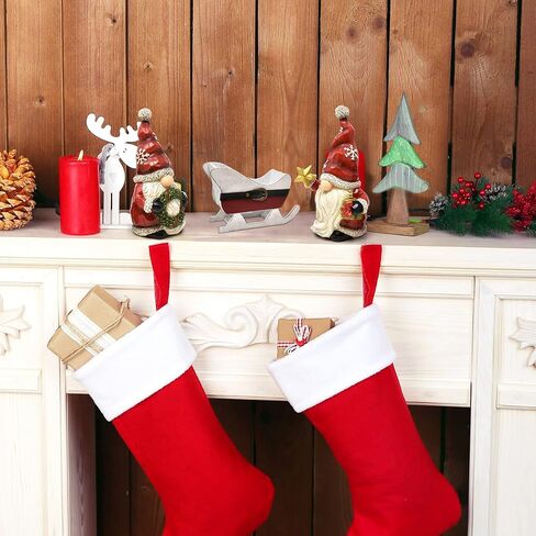 Gift Boutique Christmas Santa Gnomes Table Topper Decor Set of 2 Holiday Characters Figurines Santa Sculpture Table Top Decorative Centerpiece for Home Kitchen Office Desk Party Decorations in Saudi Arabia