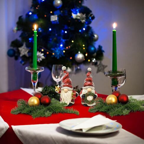 Gift Boutique Christmas Santa Gnomes Table Topper Decor Set of 2 Holiday Characters Figurines Santa Sculpture Table Top Decorative Centerpiece for Home Kitchen Office Desk Party Decorations in Saudi Arabia
