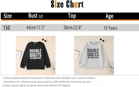 10th Birthday Outfits Boy Girl Double Digits Sweatshirt Ten Years Old Pullover Tops Long Sleeve Shirts Fall Clothes in Kuwait