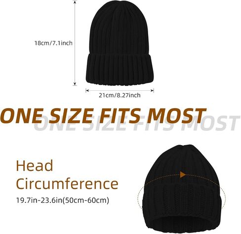 ZOORON 1&2 Winter Beanie for Women Soft Warm Slouchy Knit Hat Ski Stocking Cuffed Cap in Saudi Arabia