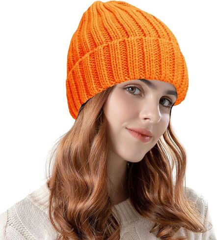 ZOORON 1&2 Winter Beanie for Women Soft Warm Slouchy Knit Hat Ski Stocking Cuffed Cap in Saudi Arabia