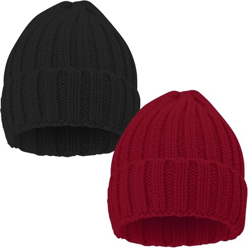ZOORON 1&2 Winter Beanie for Women Soft Warm Slouchy Knit Hat Ski Stocking Cuffed Cap in Saudi Arabia