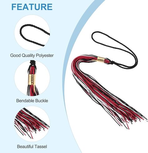 PATIKIL Tassel Graduation, 2 Pcs Graduation Cap Tassel for Graduation Cap Decorate Tassel Charm for Graduation Party Ceremonies Souvenir, Red Blue White in Saudi Arabia