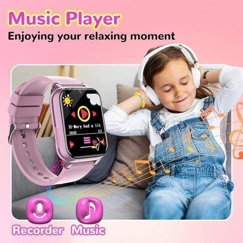 Kids Smart Watch with 26 Puzzle Games HD Touch Screen Smartwatch for Boys Girls Ages 5-12, Camera Video Music Alarm Audiobook Learn Card Flashlight Pedometer Christmas Birthday Educational Gift Toy in Saudi Arabia