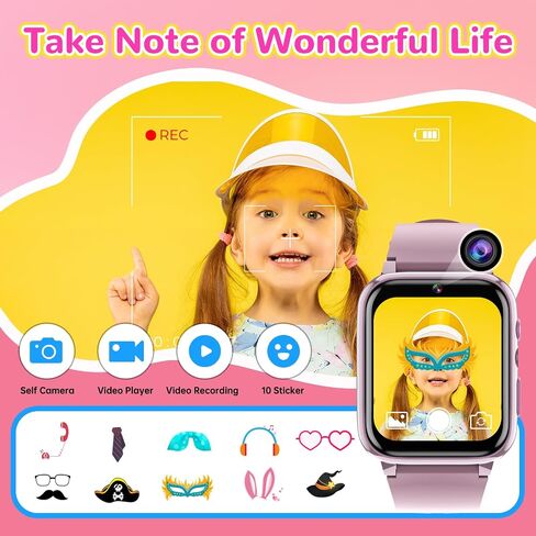 Kids Smart Watch with 26 Puzzle Games HD Touch Screen Smartwatch for Boys Girls Ages 5-12, Camera Video Music Alarm Audiobook Learn Card Flashlight Pedometer Christmas Birthday Educational Gift Toy in Saudi Arabia