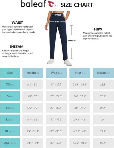 BALEAF Women's Golf Pants Ankle Sweatpants Stretch High Waist with Zipper Pockets Work Athletic Travel Petite UPF50+ in Saudi Arabia