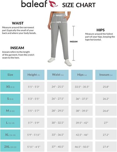 BALEAF Women's Golf Pants Ankle Sweatpants Stretch High Waist with Zipper Pockets Work Athletic Travel Petite UPF50+ in Kuwait