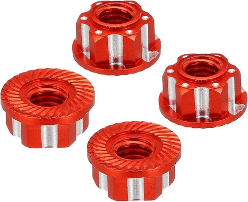 MECCANIXITY Hexagonal Nuts Aluminum M4 RC Wheel Hex Nuts Dustproof Anti-Skid Mount Cap for 1/10 RC Model Car Trucks Off Road Car Upgraded Parts Pack of 4(Golden) in Saudi Arabia