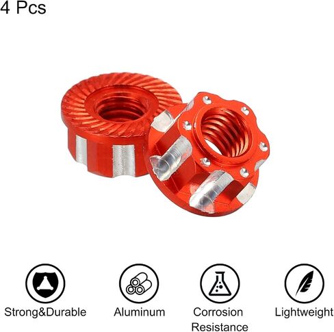 MECCANIXITY Hexagonal Nuts Aluminum M4 RC Wheel Hex Nuts Dustproof Anti-Skid Mount Cap for 1/10 RC Model Car Trucks Off Road Car Upgraded Parts Pack of 4(Golden) in Saudi Arabia
