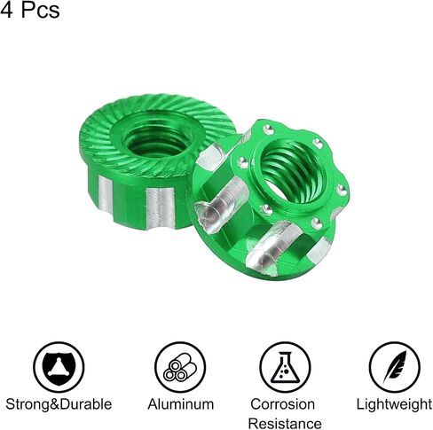 MECCANIXITY Hexagonal Nuts Aluminum M4 RC Wheel Hex Nuts Dustproof Anti-Skid Mount Cap for 1/10 RC Model Car Trucks Off Road Car Upgraded Parts Pack of 4(Golden) in Saudi Arabia