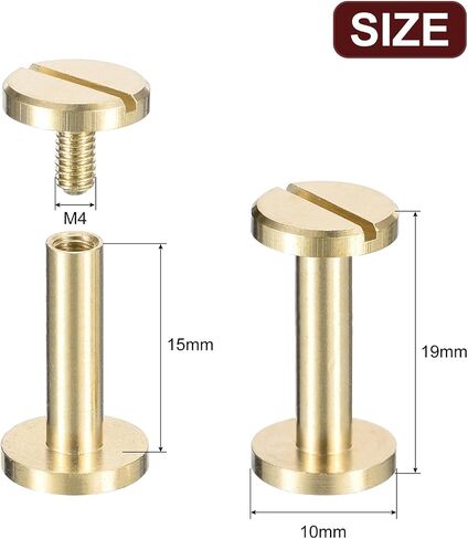 30 قطعة من براغي شيكاغو النحاسية من uxcell، 15 × 10 مم برغي برأس مسطح للخلف، مثبت مسامير مسمار لحزام الحزام المصنوع من الجلد بنفسك in Saudi Arabia