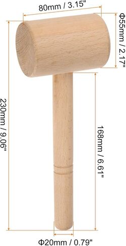 HARFINGTON 9" Leather Carving Hammer Wooden Hammer T-Shaped Head Leathercraft Mallet Tool for DIY Stamping Sew Leather Cowhide in Saudi Arabia