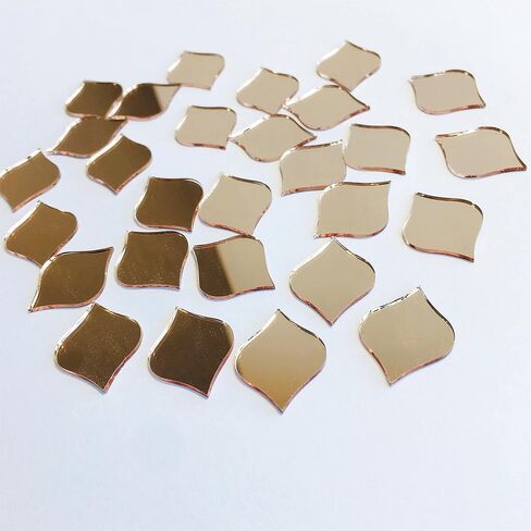 1" Drop Shape Mirror Mosaic Tiles for Craft Works, Home Decor (Gold) in Saudi Arabia