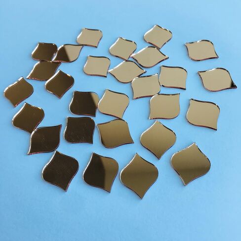 1" Drop Shape Mirror Mosaic Tiles for Craft Works, Home Decor (Gold) in Saudi Arabia