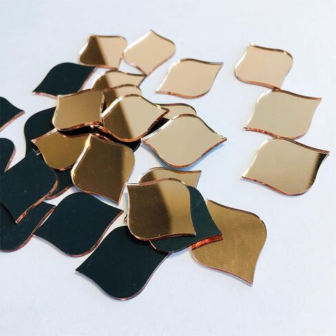 1" Drop Shape Mirror Mosaic Tiles for Craft Works, Home Decor (Gold) in Saudi Arabia