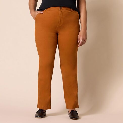 Amazon Essentials Women's High-Rise Slim-Fit Full-Length Straight-Leg Khaki Pant in Saudi Arabia