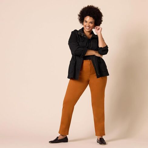 Amazon Essentials Women's High-Rise Slim-Fit Full-Length Straight-Leg Khaki Pant in Saudi Arabia