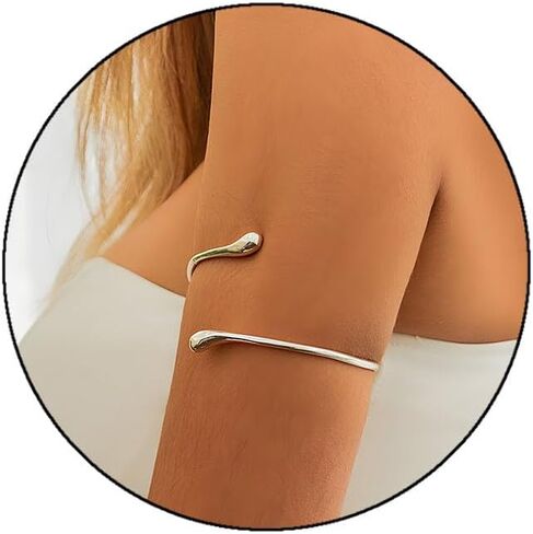 Teardrop Gold Cuff Bracelets for Women Gold Silver Bangles Upper Arm Cuff Adjustable Chunky Open Cuff Bangle Bracelets in Kuwait